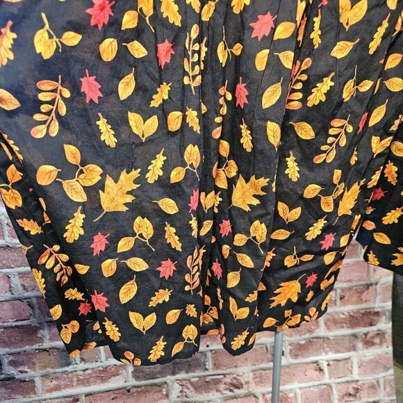Women's COLLECTIONS ETC Fall Leaves Button Down Top Large - Picture 5 of 7